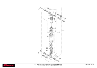 Amortisseur arrière pour FANTIC 250 XX de 2022