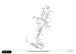 Colonne de direction pour FANTIC 250 XX de 2022