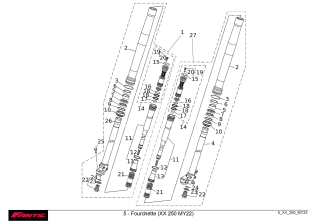 Fourche pour FANTIC 250 XX de 2022