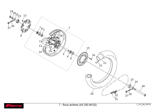 Roue arrière pour FANTIC 250 XX de 2022