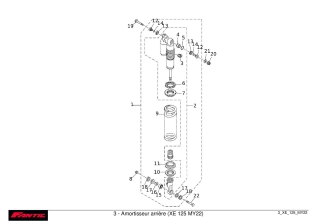 Rear absorber- FANTIC XE 125 2022