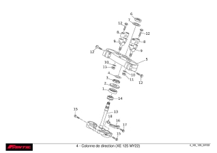 Colonne de direction - FANTIC XE 125 2022