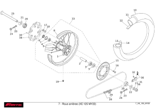 Roue arrière- FANTIC XE 125 2022