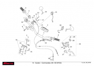 Handlebar - controls - FANTIC XE 125 2022