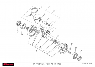 Crankshaft - piston - FANTIC XE 125 2022