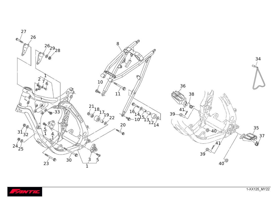 1 - Frame - Footpegs - Stand