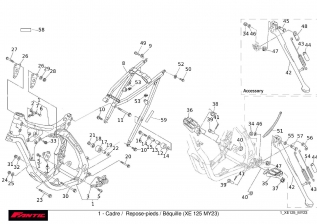 Frame - Footpegs - Stand - FANTIC XE 125 2023