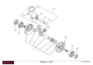 Crankshaft - piston - FANTIC XX 125 EVO