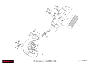 Echappement pour FANTIC 250 XX de 2022