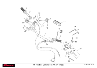 Guidon et commandes pour FANTIC 250 XX de 2022